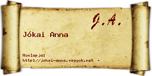 Jókai Anna névjegykártya