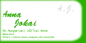 anna jokai business card